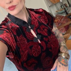 Vintage velvet paisley shirt
